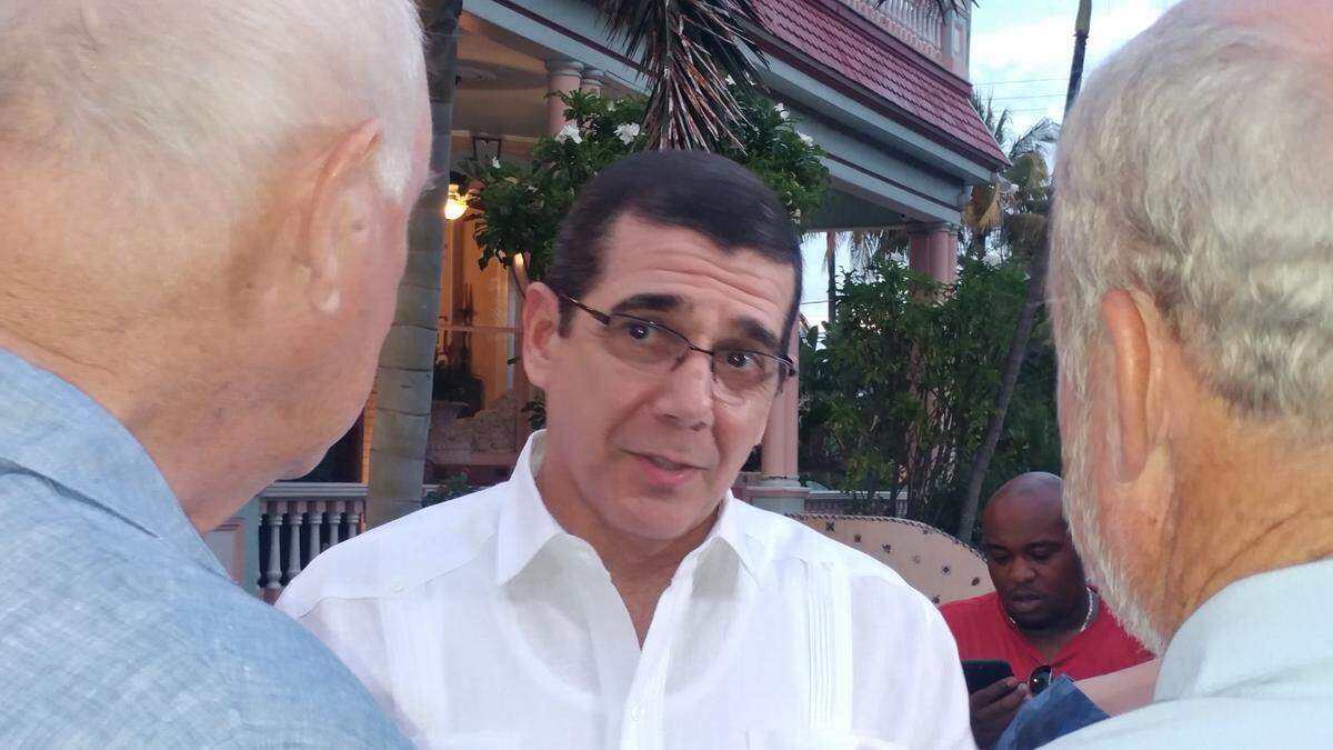Cuban Ambassador José Ramon Cabañas greets Key West locals at a reception held in his honor on Wednesday, May 15, 2019.