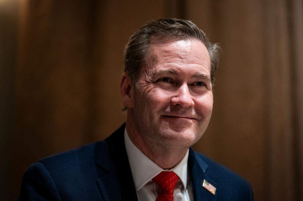Mike Waltz, the former US national security adviser, in the cabinet room of the White House on Thursday, April 24, 2025.