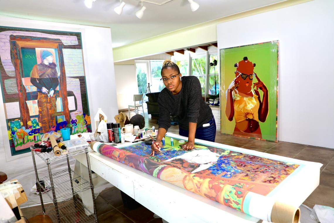 Amani Lewis is a Miami-based artist participating in Artists Open, a county-wide event organized by arts nonprofit Fountainhead Arts.