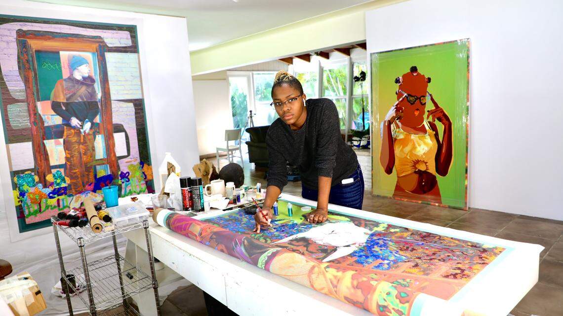 Amani Lewis is a Miami-based artist participating in Artists Open, a county-wide event organized by arts nonprofit Fountainhead Arts.