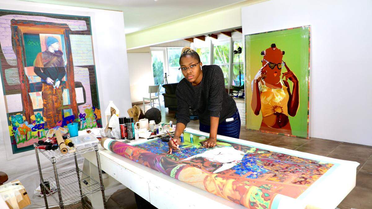 Amani Lewis is a Miami-based artist participating in Artists Open, a county-wide event organized by arts nonprofit Fountainhead Arts.