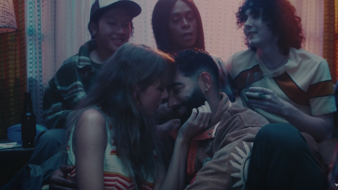 Transgender male model Laith Ashley appears in the music video for Taylor Swift’s new single “Lavender Haze.”