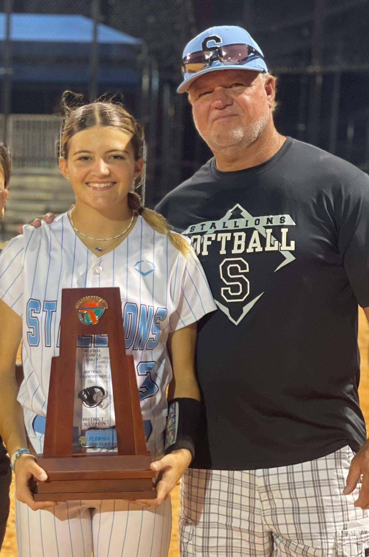 Somerset Silver Palms softball coach Gator Rebhan (right), seen here with his daughter, Taylor (left), led the Stallions to the Class 3A state semifinals.