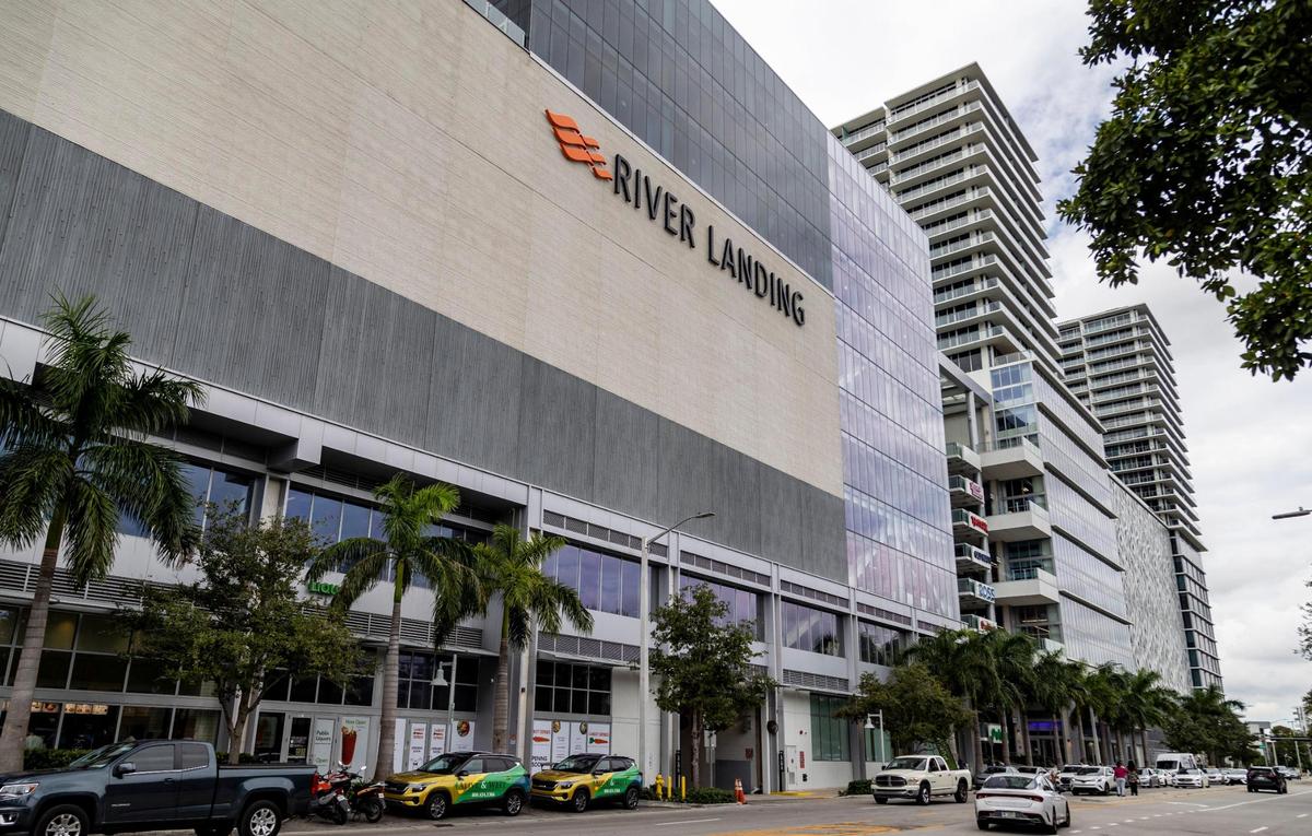 Here’s River Landing Shops & Residences bordering the Miami River.