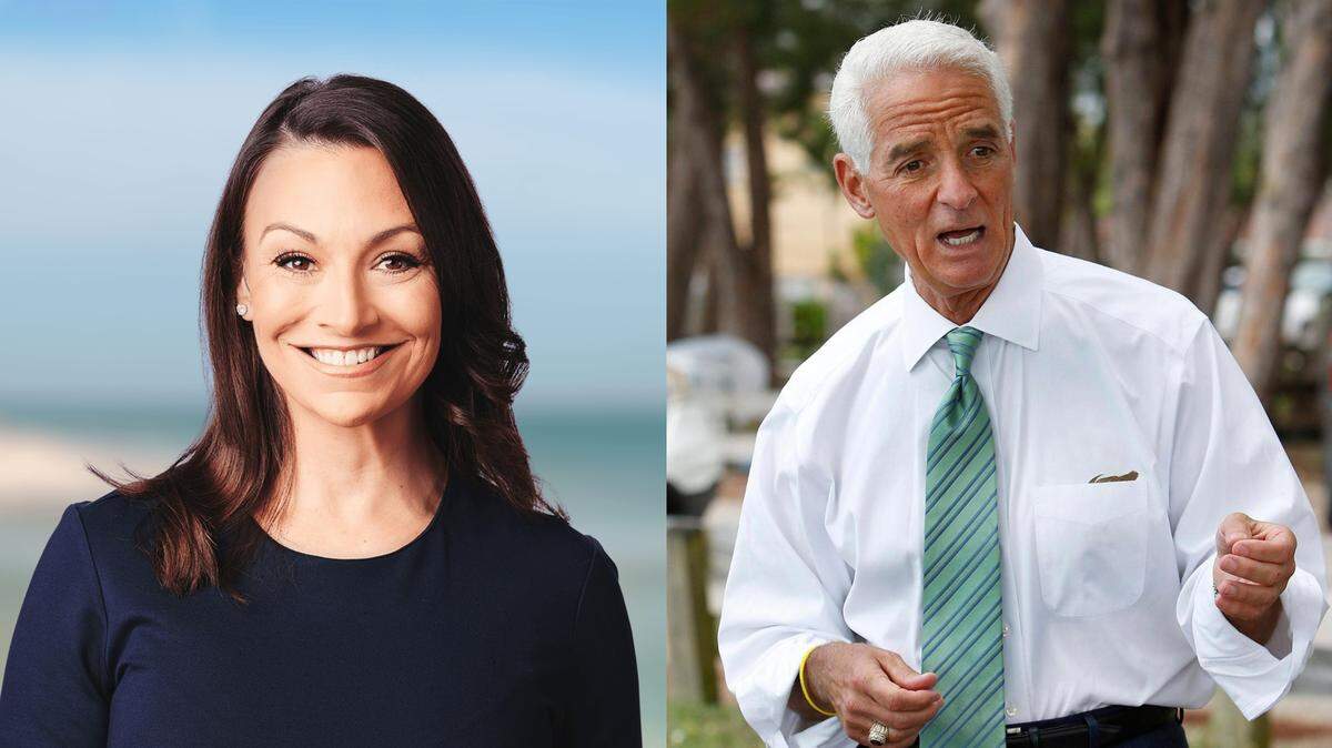 Democratic candidates for Florida governor Nikki Fried and Charlie Crist.