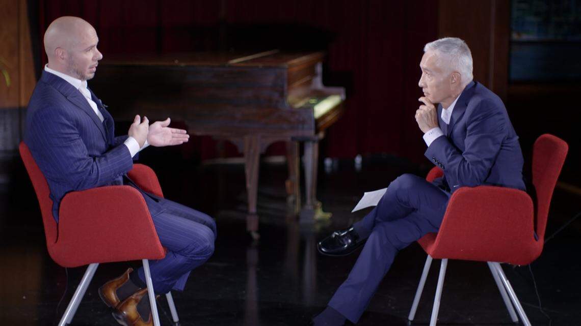 Pitbull in an interview with Jorge Ramos, anchor of the Univision News, on Wednesday, Jan. 8, 2020.