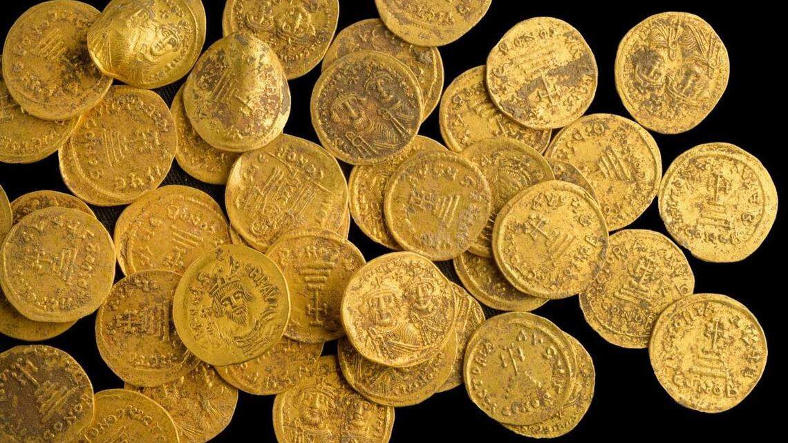A long-hidden stash of gold coins has been rediscovered in Israel, according to archaeologists.
