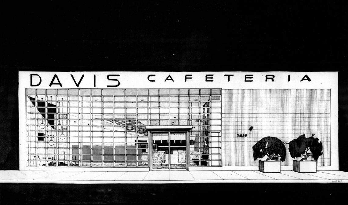 The exterior of a new Polly Davis Cafeteria will open in Hollywood. The chain also had restaurants in Miami, Miami Beach and Fort Lauderdale.