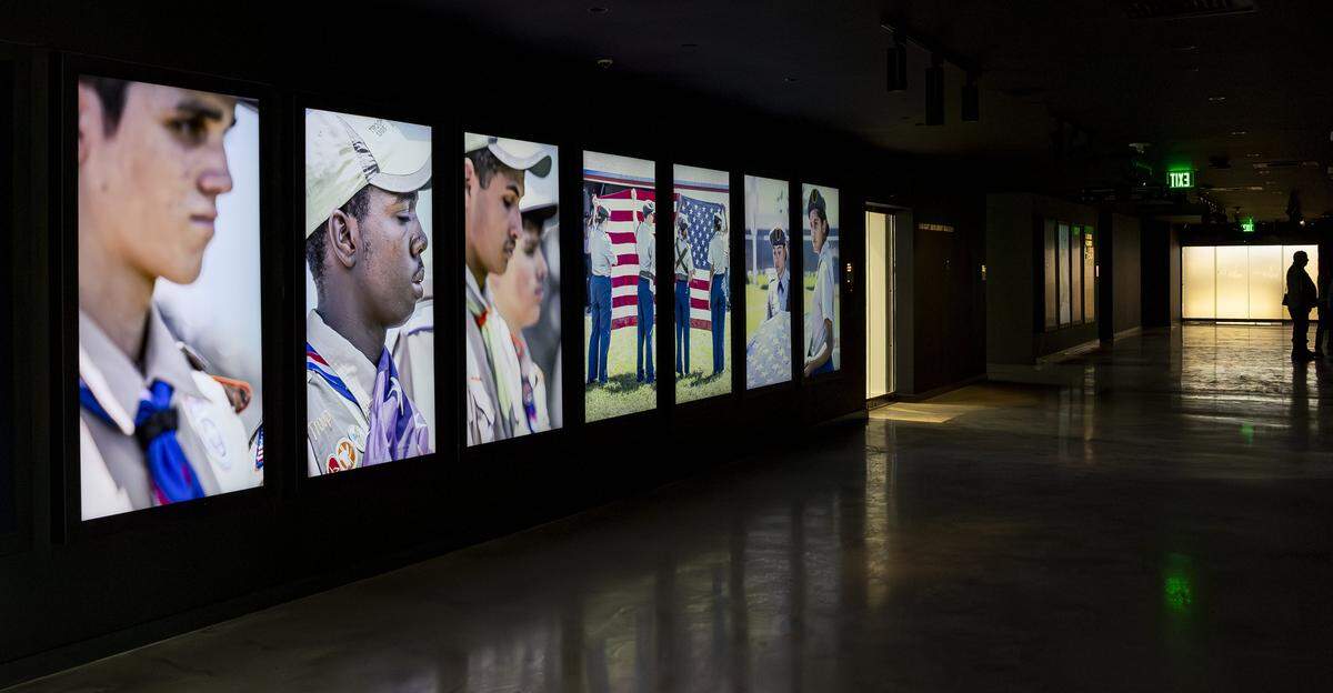 Photographs by Silvia Ros are on display inside of Miami Dade College's Freedom Tower on Friday, Sept. 12, 2025, in downtown Miami, Fla. The Freedom Tower is celebrating its 100th anniversary as it prepares to welcome the public back through its doors following a two-year restoration.