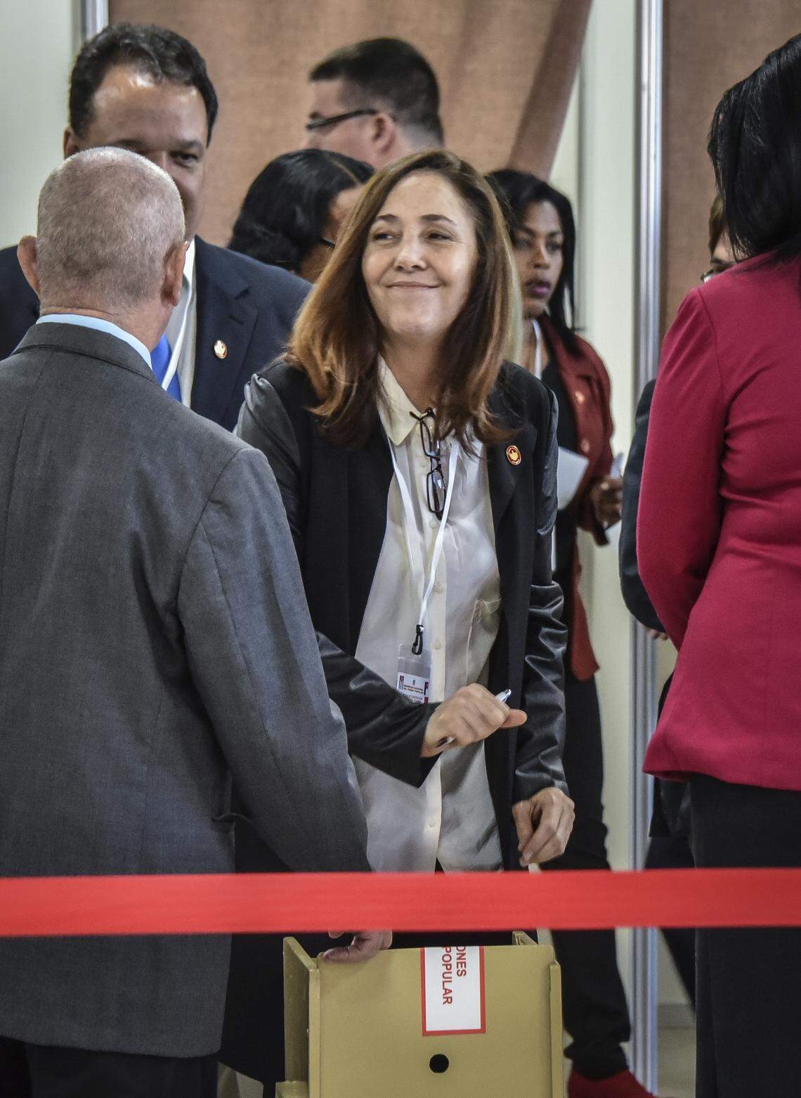 Legislator Mariela Castro Espin casts her ballot to choose new leadership for the National Assembly in Havana. Cuba's legislature opened a two-day session that is to elect a successor to President Raúl Castro.