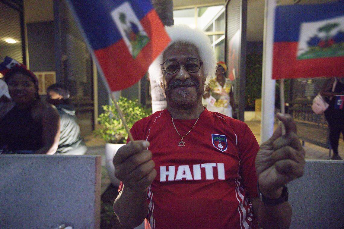 Eric Dougé celebrates at the World Cup Block Party at the Little Haiti Cultural Center in Little Haiti on Saturday, November 22, 2025.