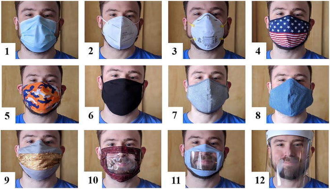 Masks used in the University of Illinois at Urbana-Champaign experiment.