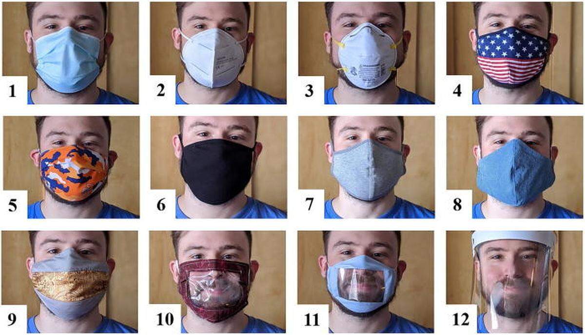 Masks used in the University of Illinois at Urbana-Champaign experiment.