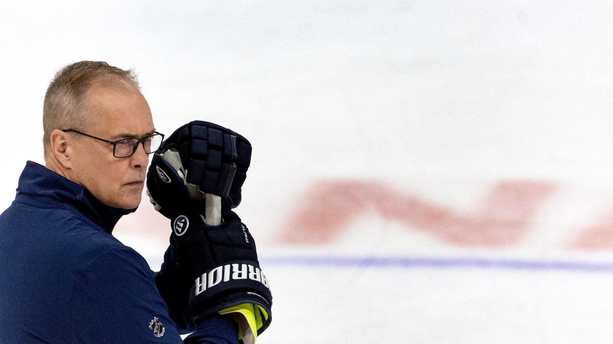 Florida Panthers head coach Paul Maurice looks on while team practice in preparation for Game 1 of the Stanley Cup Finals against the Edmonton Oilers at the Amerant Bank Arena on Friday, June 7, 2024, in Sunrise, Fla.