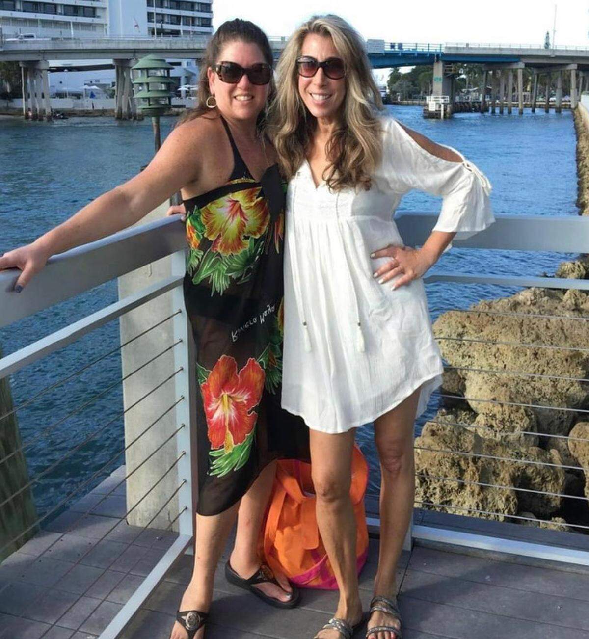 Estelle Hedaya (left) and friend Mindy Beth Silverman. Hedaya died in the collapse of Champlain Towers South in Surfside, FL.