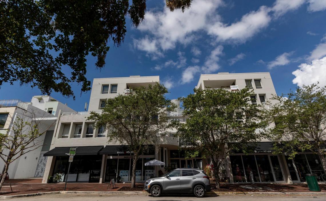 This building at 3162 Commodore Plaza, is being redeveloped by developer Rishi Kapoor, whose company URBIN has paid Miami Mayor Francis Suarez $10,000 a month since late 2021. Last summer, Kapoor asked the mayor to help overcome permitting hurdles.