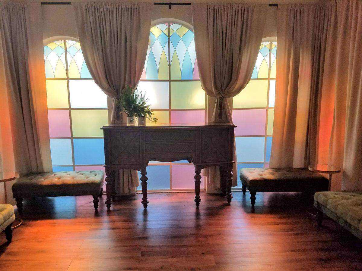 A quiet spot to sip rum and await the show at "The Amparo Experience."