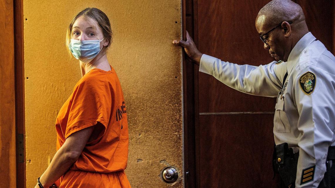 Courtney Clenney is being taken away, during an evidentiary hearing. She is the OnlyFans model accused of murdering her boyfriend Christian Obumsel last April 03 in Miami. Her defense lawyers were seeking to restrict release of evidence in the case. The Miami Herald and prosecutors oppose the move at the he hearing at the Richard E. Gerstein Justice Building, in Miami, on Tuesday September 06, 2022.