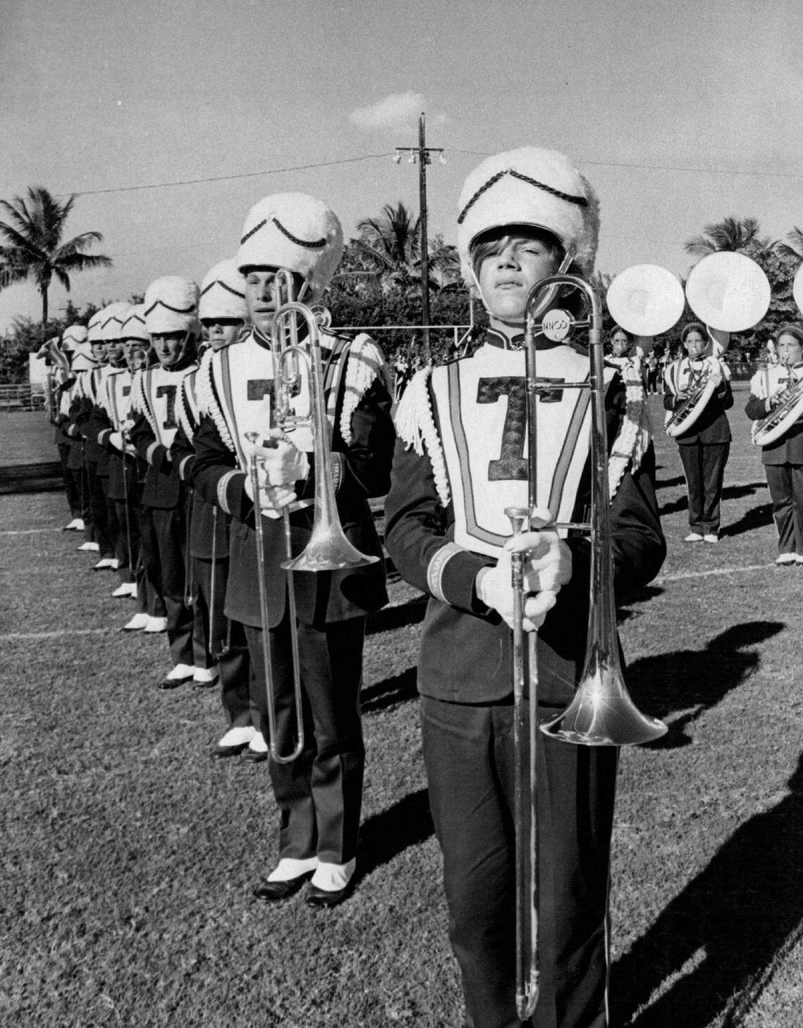 Hialeah-Miami Lakes High marching band in 1972.