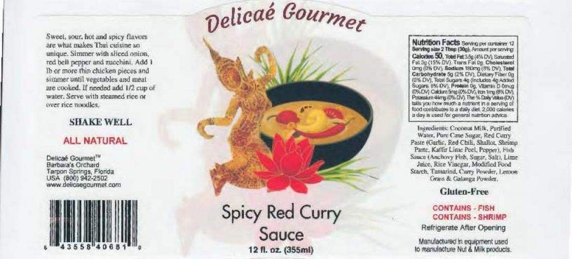 Delicae Gourmet Spicy Red Curry Sauce