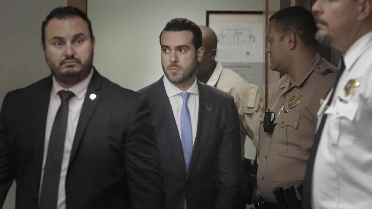 Miami, June 6, 2019 - Pablo Lyle walks into the courtroom for his hearing. Pablo Lyle, is charged with manslaughter for fatally punching a motorist. Miami-Dade Criminal Court, 1351 NW 12th St, courtroom 6-2