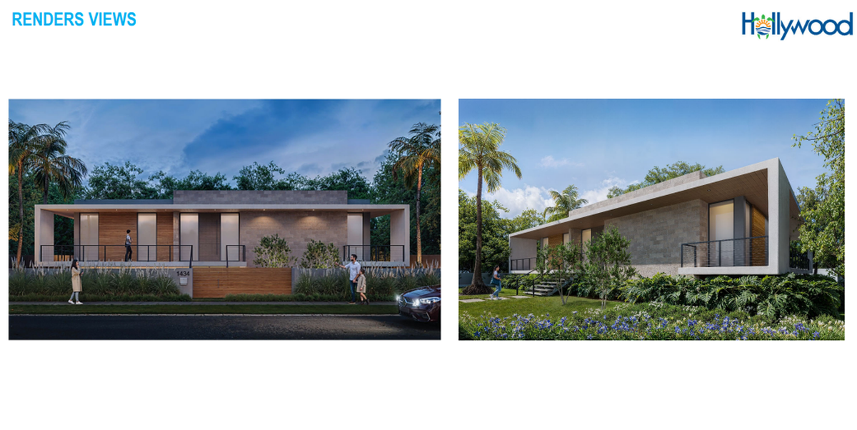A screenshot shows the new renderings of a proposed Jewish bath project to be built in a residential neighborhood in Hollywood, FL.