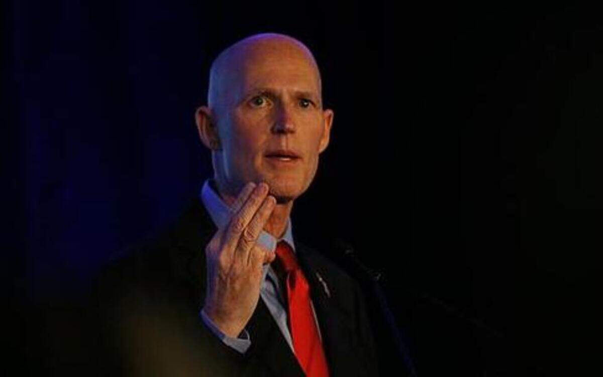
Florida Gov. Rick Scott speaks Friday, Sept. 26, 2014, during the Latin Builders Association Award Luncheon, where he received the endorsement of the Hispanic organization at the event celebrated at the Hilton Miami Downtown Hotel.
