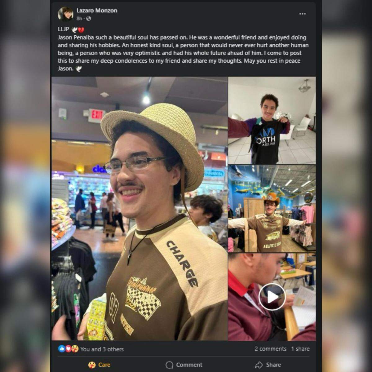 Victor Penalba, 60, shot and killed 18-year-old Jason Penalba (pictured) along with his 13-year-old sister Stephanie Penalba and their 50-year-old mother Yumara Martinez before he turned the gun on himself, according to a family member and Miami-Dade Police Department.