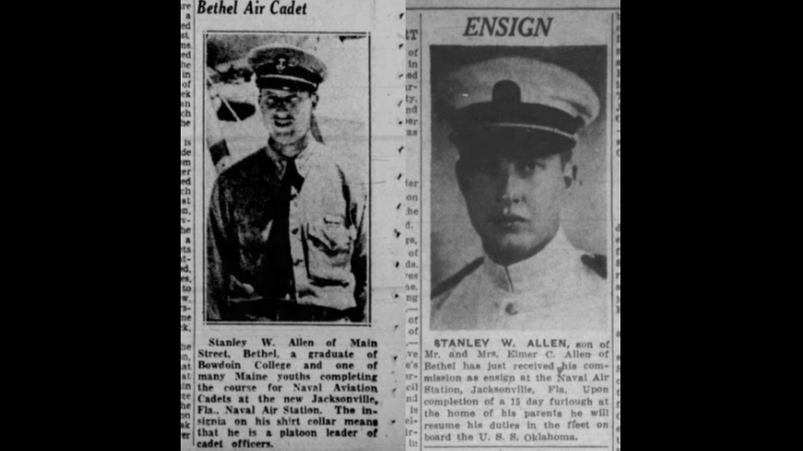 Two different newspaper clips about Stanley Allen.