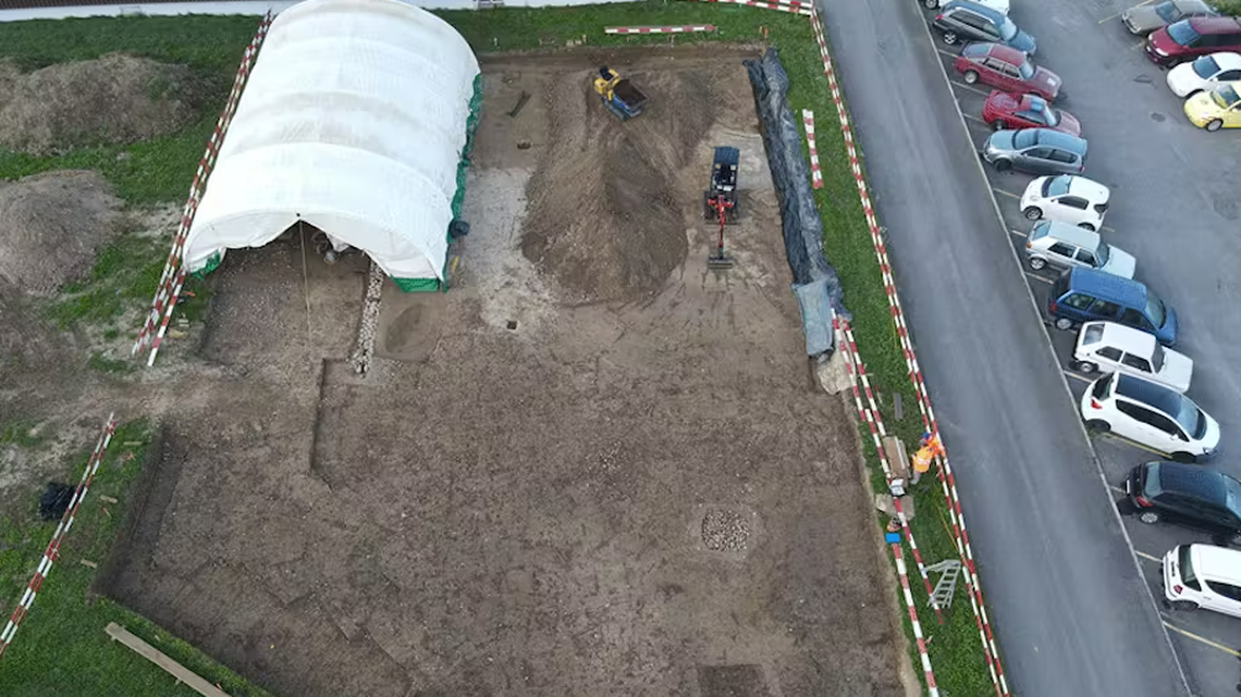 Archaeologists searching for the remains of a Roman pottery workshop found something much older in Switzerland, officials said.