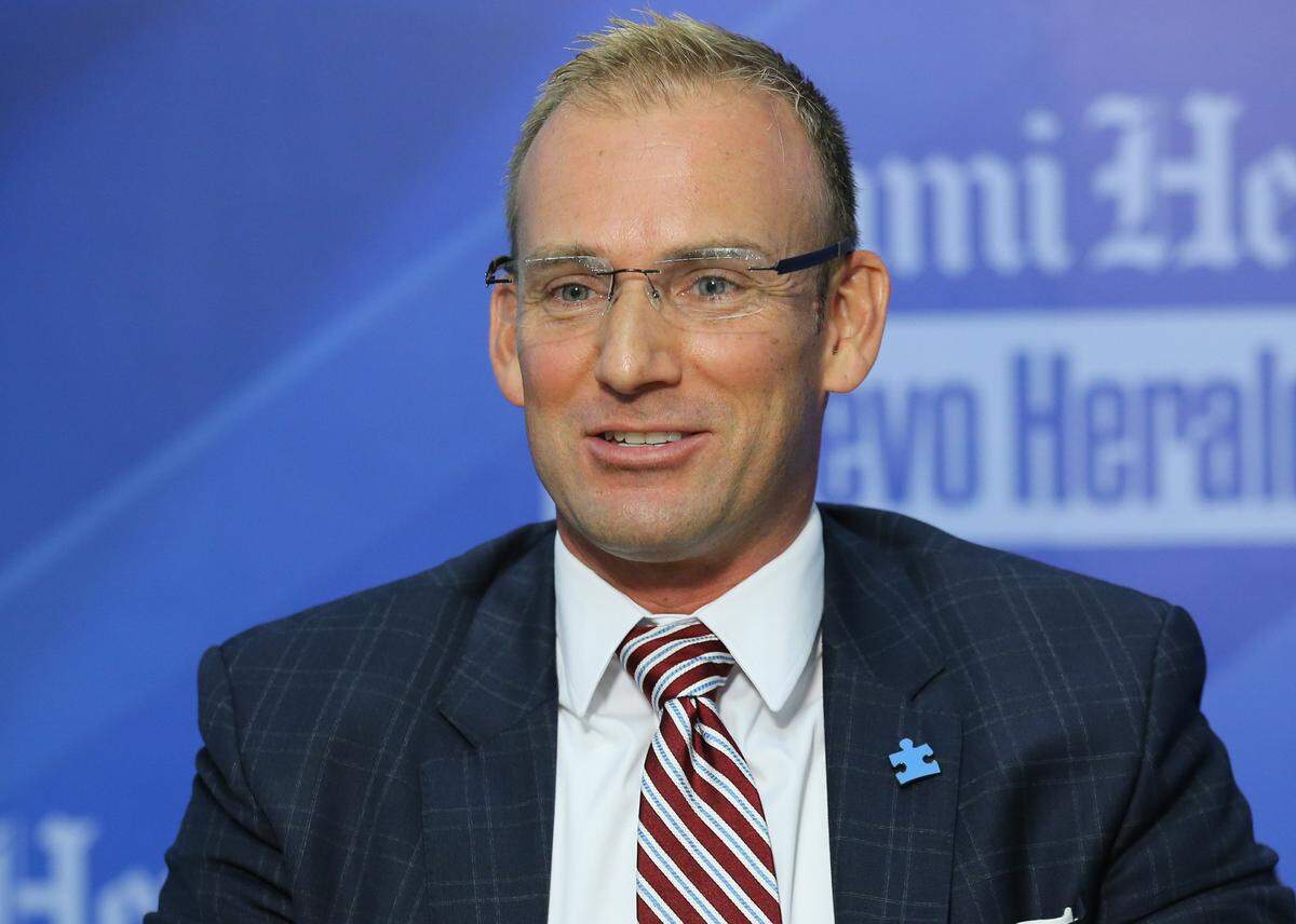 In this file photo, Michael Grieco, a Democratic candidate for State Representative in District 113, speaks to the media. Grieco is a former Miami Beach commissioner who abandoned a race for mayor and resigned his elected office after facing misdemeanor criminal charges of violating Florida’s campaign finance laws in 2017.