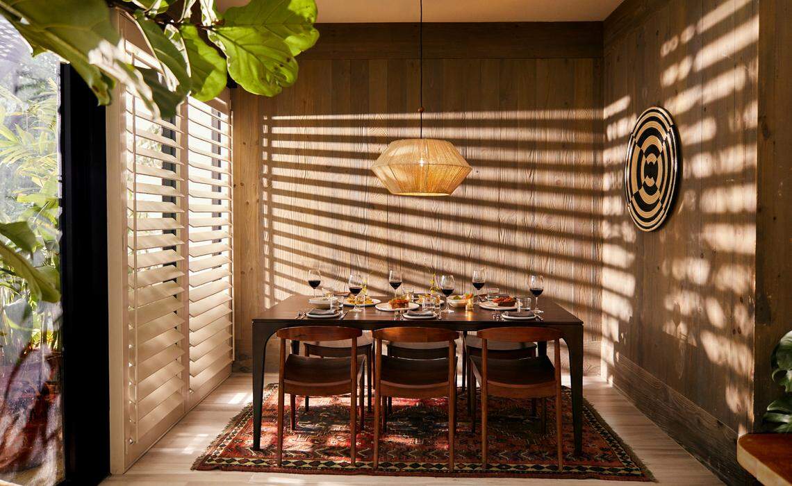A table inside Layla at the Kayak Miami Beach hotel.