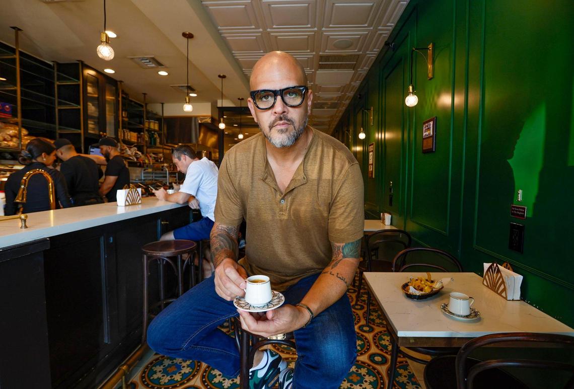 Daniel Figueredo sits inside his Calle Ocho restaurant, Sanguich de Miami, in Little Havana.