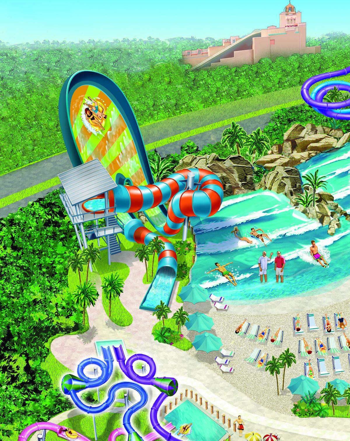Aquatica’s newest water slide, KareKare Curl, is set to open April 12, 2019.