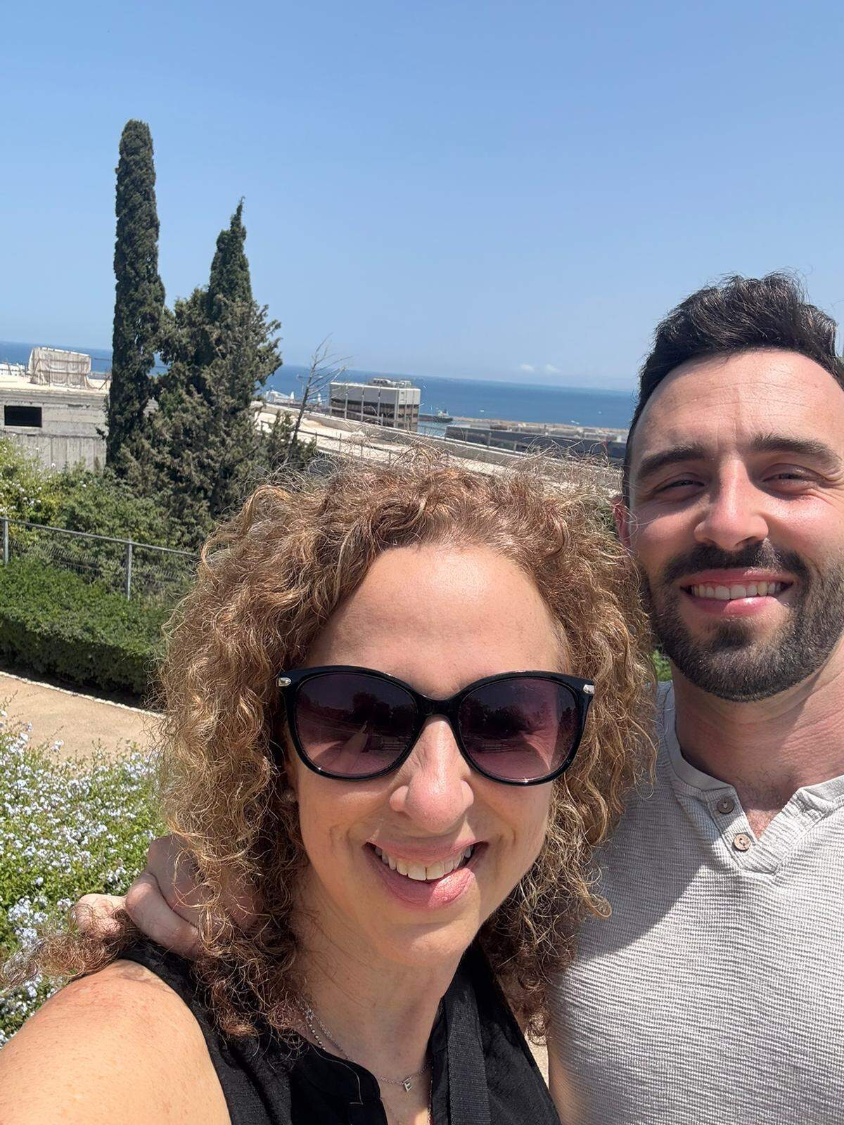Dahlia Bendavid (left) and her son Ariel Bendavid (right) in Haifa, Israel.