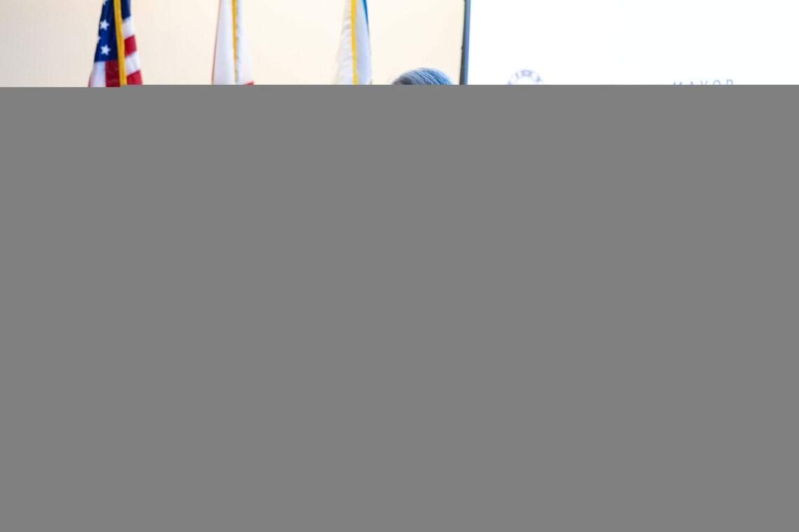 Mayor Daniella Levine Cava speaks to members of the public during a town hall to present the 2026 budget proposal at the Ava Parks McCabe Auditorium inside the Miami-Dade Main Library on Thursday, July 31, 2025, in Miami, Fla.