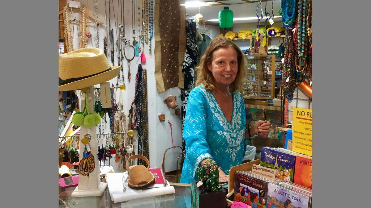 Vivian Jordan, owner of Maya Hatcha, the oldest retail store in Coconut Grove.