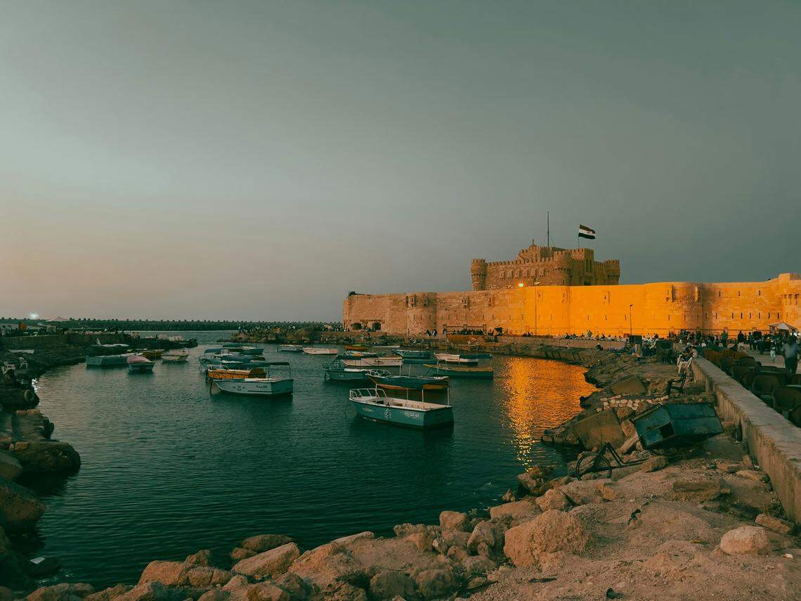 At a site outside Alexandria, Egypt, structures built centuries apart found buried under the sand.