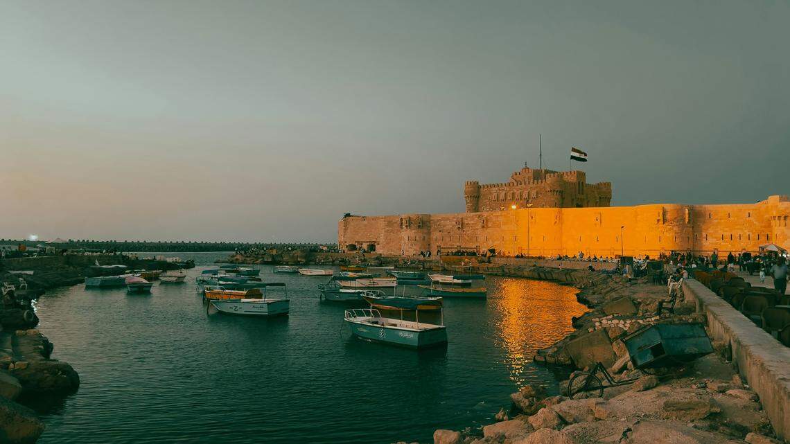 At a site outside Alexandria, Egypt, structures built centuries apart found buried under the sand.
