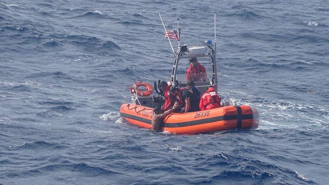 The U.S. Coast Guard searches for survivors after the Nov. 19 capsizing of a boat of Cuban migrants near Little Torch Key.