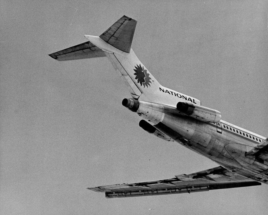 A National Airlines 727 takes off in Miami.