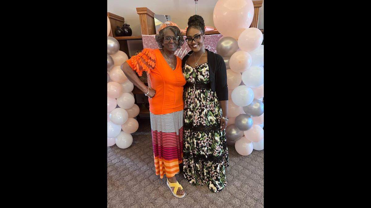 Juanita Manuel Mond and her granddaughter Aarion.