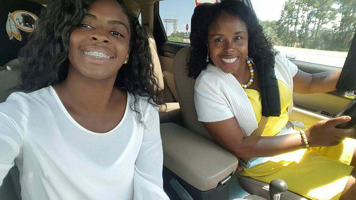In this undated photo made available by Bamberg Legal, Kamiyah Mobley, left, takes a selfie with Gloria Williams. Mobley was kidnapped from a Florida hospital as an infant and raised by Williams in South Carolina under the name Alexis Manigo.