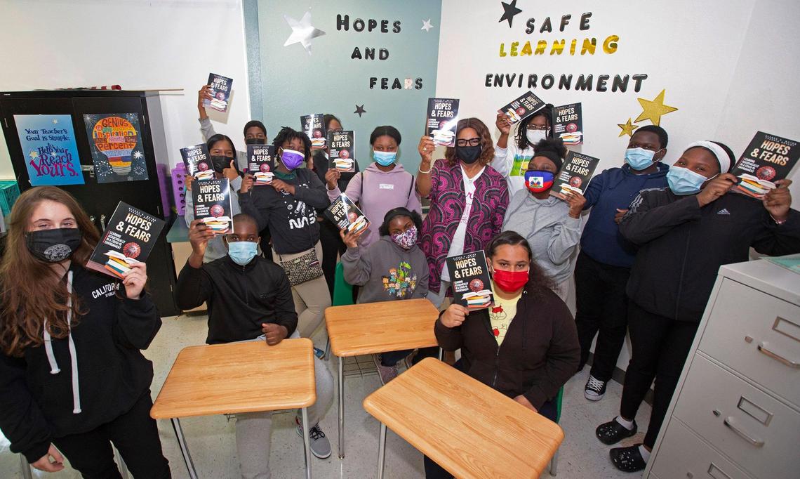 Glenda Moton and her ninth graders at North Miami Senior High worked on a book project, “Hopes and Fears: Learning Academically in a COVID-19 Environment.” The book details the students’ personal accounts of how they were able to cope during a global pandemic while learning how to navigate school from a virtual platform.