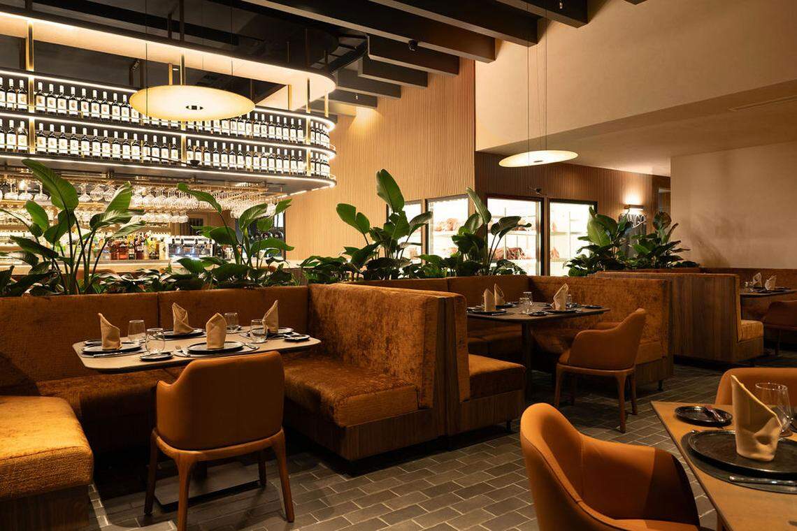 The interior of 1986 Steakhouse in Coconut Grove.