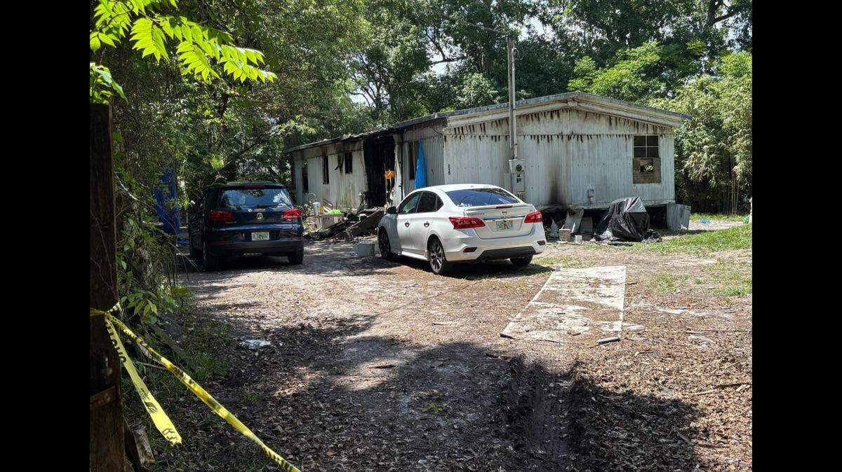 The fire erupted Monday, May 12, at this home on North Maryland Avenue in East Palatka, about a 60-mile drive south of Jacksonville, officials say.