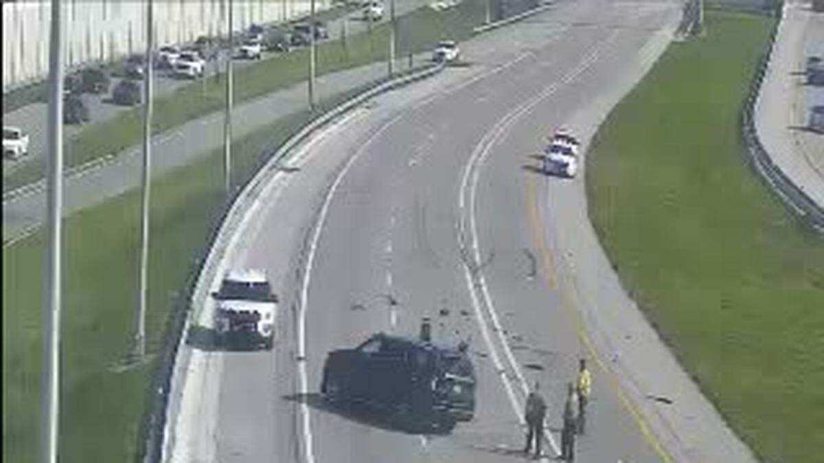 The investigation and cleanup of a multi-car crash involving a Miami-Dade police officer had Florida’s Turnpike northbound traffic getting ushered off at Southwest 216th Street on Wednesday, August 10, 2022.