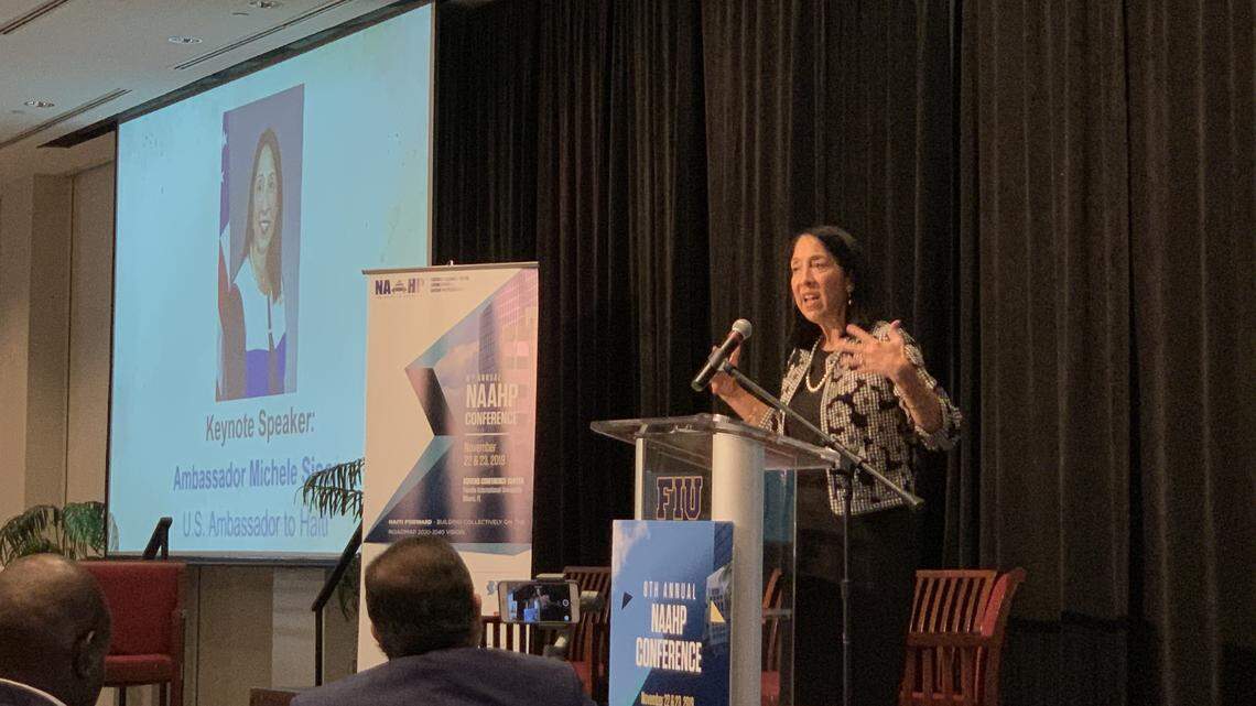 The U.S. ambassador to Haiti, Michele Sison, was the keynote speaker at the eighth annual National Alliance for the Advancement of Haitian Professionals Conference at Florida International University’s Biscayne Bay Campus.