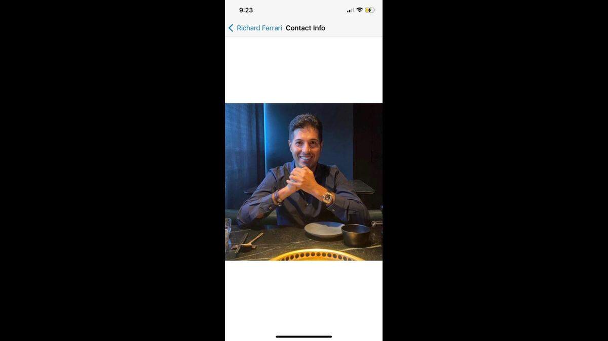 This photograph from a social media account of Reza Zarrab, aka Richard Ferrari, shows the man who pleaded guilty to helping Iran skirt U.S. sanctions sporting a luxury watch worth tens of thousands of dollars.