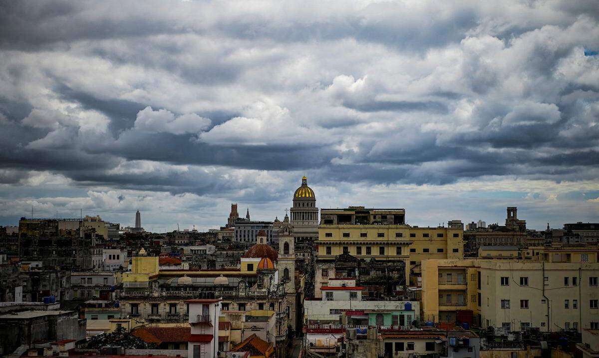 The weather began to change in Havana on Monday morning as Tropical Storm Elsa approached on July 5, 2021.